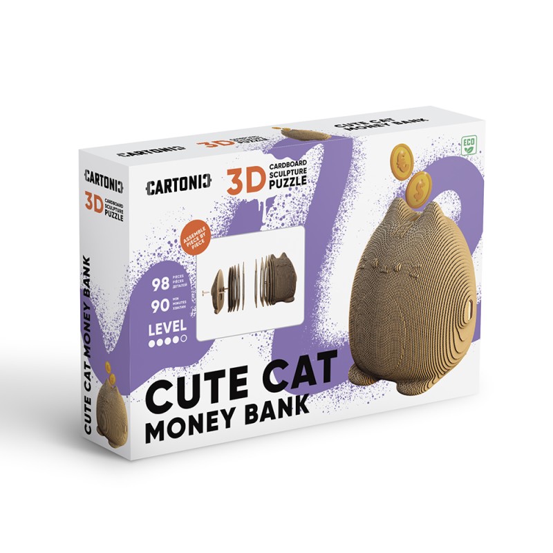 CARTONIC 3D PUZZLE, Cute Cat Money Bank