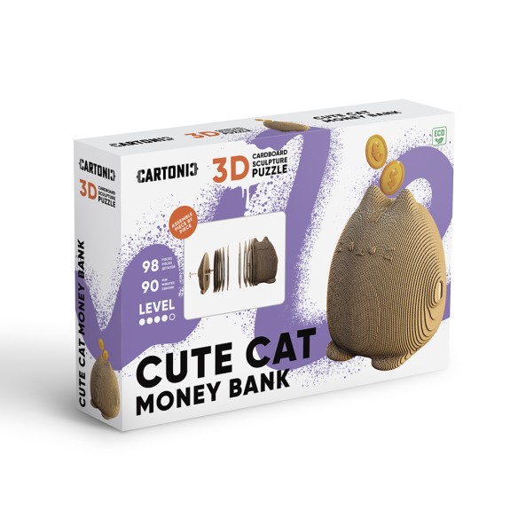 CARTONIC 3D PUZZLE, Cute Cat Money Bank