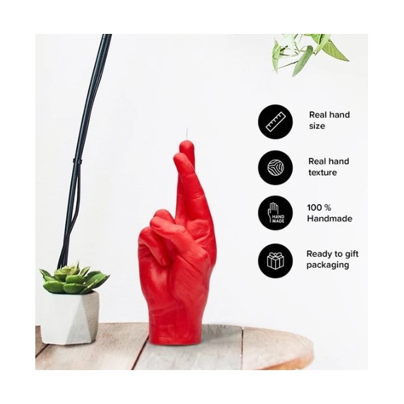 CandleHand "Crossed Fingers",  Red