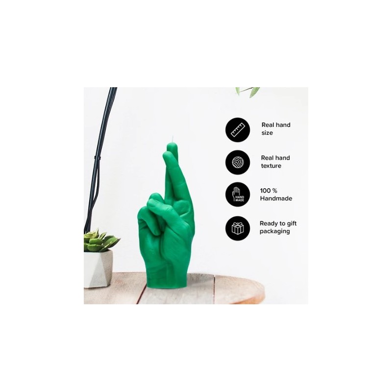 CandleHand "Crossed Fingers",  Green