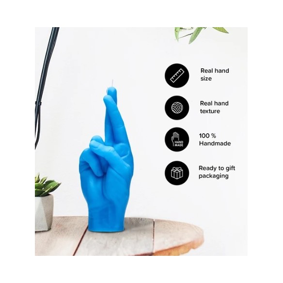 CandleHand "Crossed Fingers",  Blue