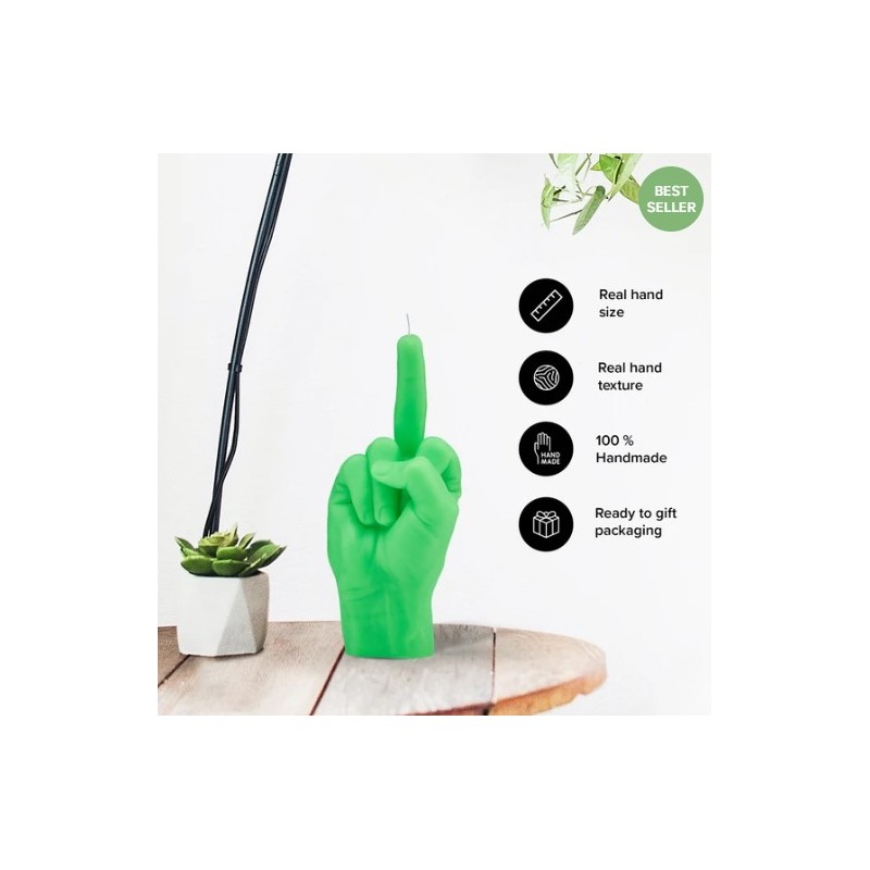 CandleHand "F*ck you", Green Neon