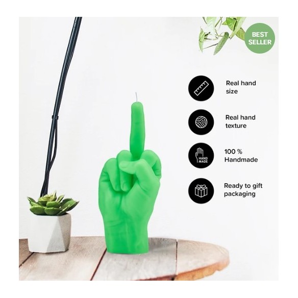CandleHand "F*ck you", Green Neon
