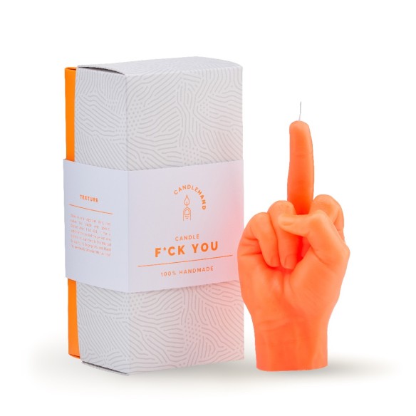 CandleHand "F*ck you", Orange Neon
