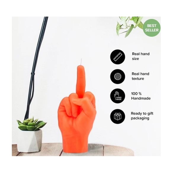CandleHand "F*ck you", Orange Neon