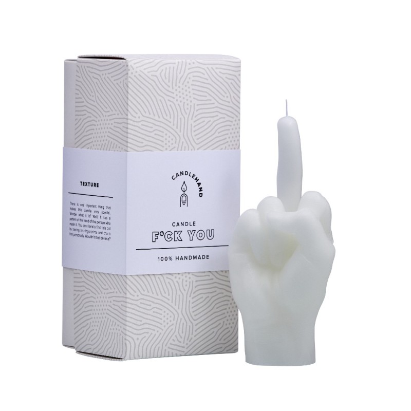 CandleHand "F*ck you", White