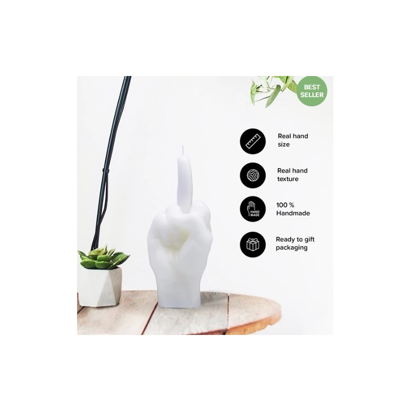 CandleHand "F*ck you", White