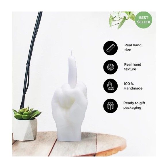 CandleHand "F*ck you", White