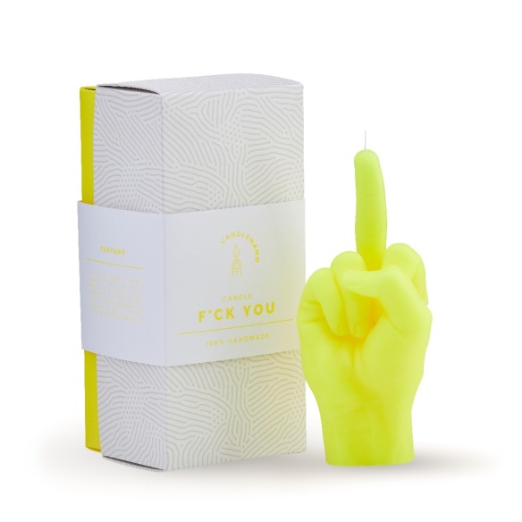 CandleHand "F*ck you", Yellow Neon