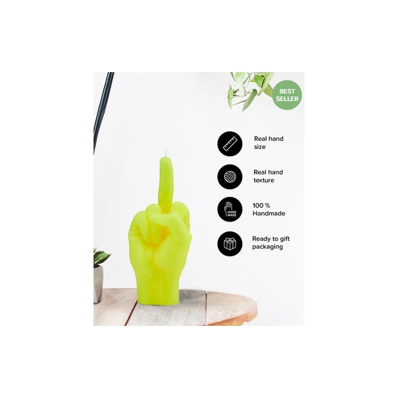 CandleHand "F*ck you", Yellow Neon