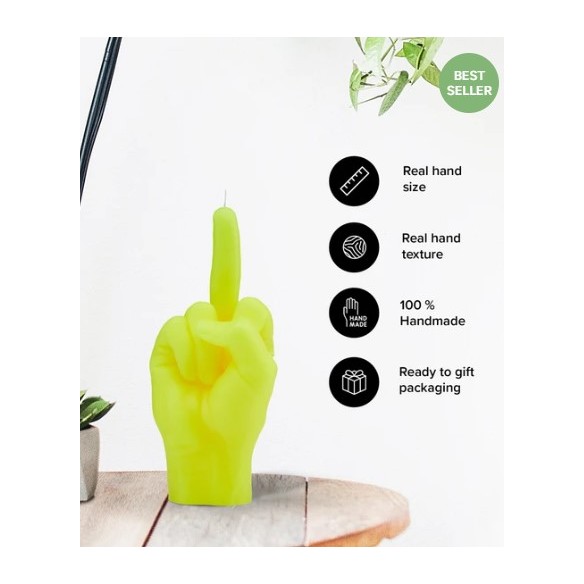 CandleHand "F*ck you", Yellow Neon