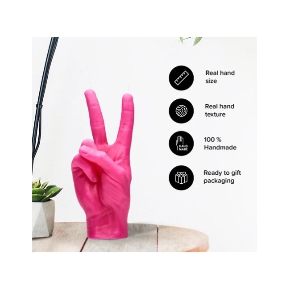 CandleHand "Peace", Pink