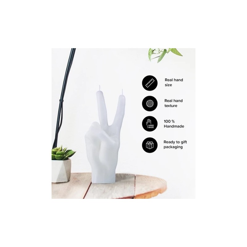 CandleHand "Peace", White