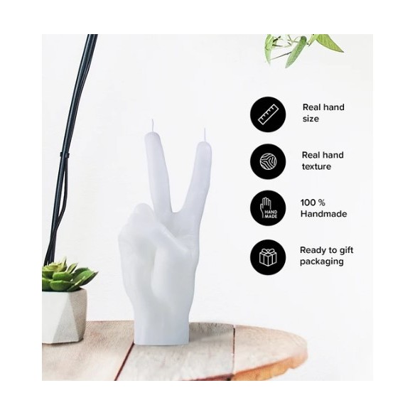 CandleHand "Peace", White