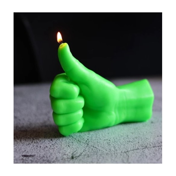 CandleHand "Thumbs Up", Green Neon