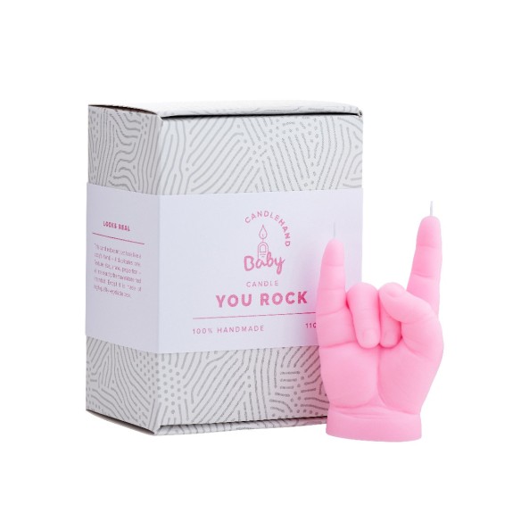 CandleHand Baby "You Rock", Pink