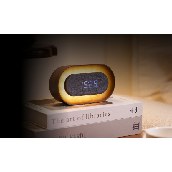 LUMOS CLOCK, Oval Walnut