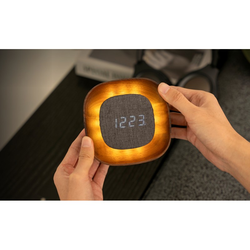 LUMOS CLOCK, Square Walnut
