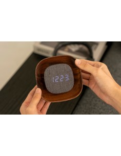 LUMOS CLOCK, Square Walnut 2