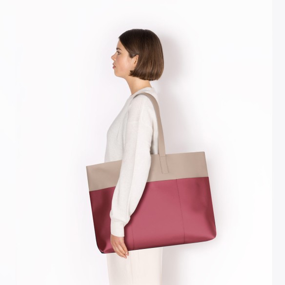 EMILIA BAG INFINITY, Sand - Burgundy