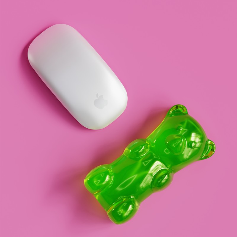 MUSTARD Gummy Bear Mouse Rest, Green