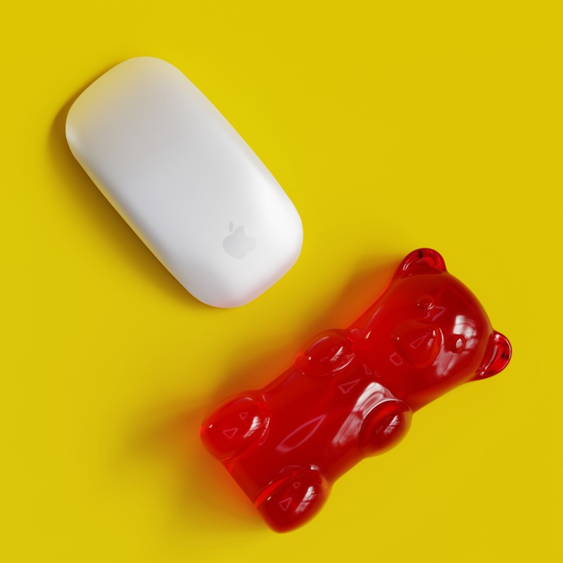 MUSTARD Gummy Bear Mouse Rest, Rosso
