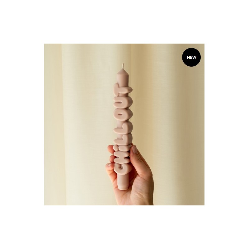 CandleHand Taper ""Chill Out"", Cream