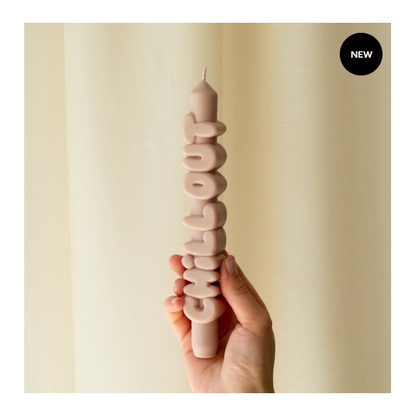 CandleHand Taper ""Chill Out"", Cream