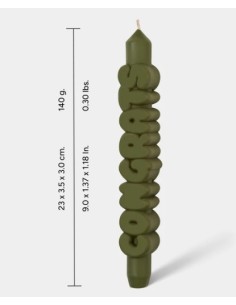 CandleHand Taper ""Congrats"", Olive Green 2