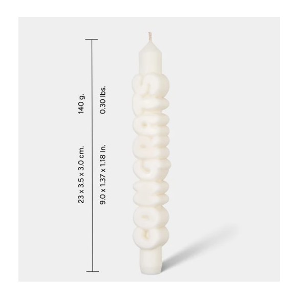 CandleHand Taper ""Congrats"", White