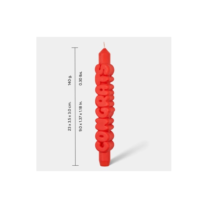 CandleHand Taper ""Congrats"", Orange