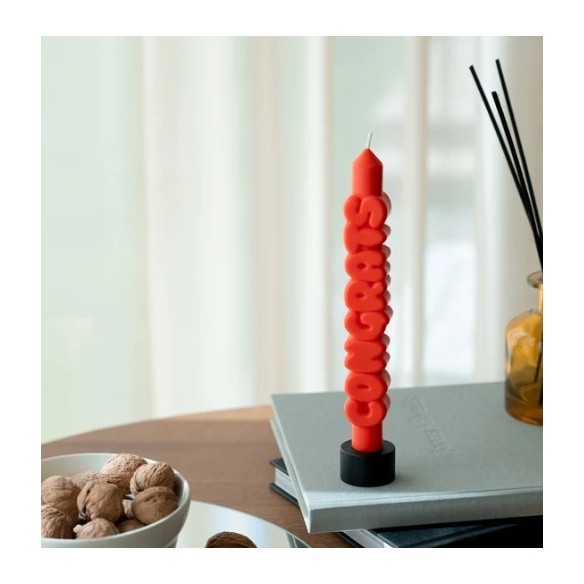 CandleHand Taper ""Congrats"", Orange