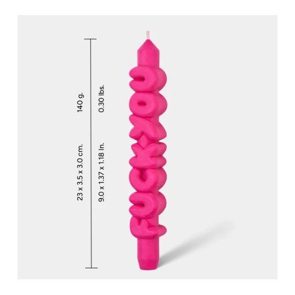 CandleHand Taper ""F*ck You"", Pink
