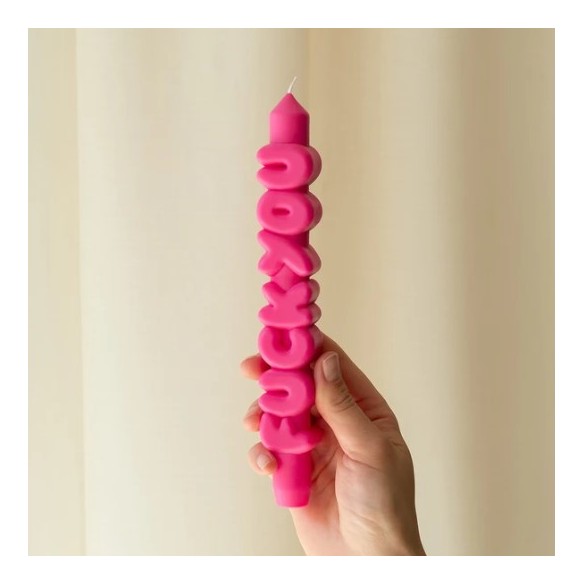 CandleHand Taper ""F*ck You"", Pink
