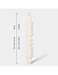 CandleHand Taper ""Happy Bday"", White 2