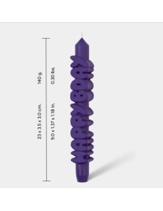 CandleHand Taper ""Happy Bday"", Indigo 2