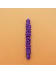 CandleHand Taper ""Happy Bday"", Indigo
