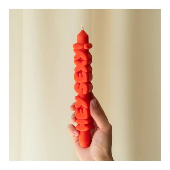 CandleHand Taper ""Hey Sexy"", Orange