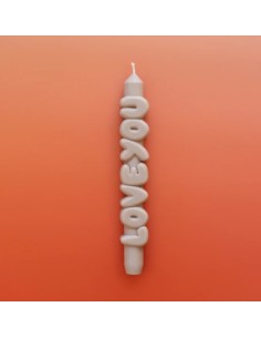 CandleHand Taper ""Love You"", Cream 2
