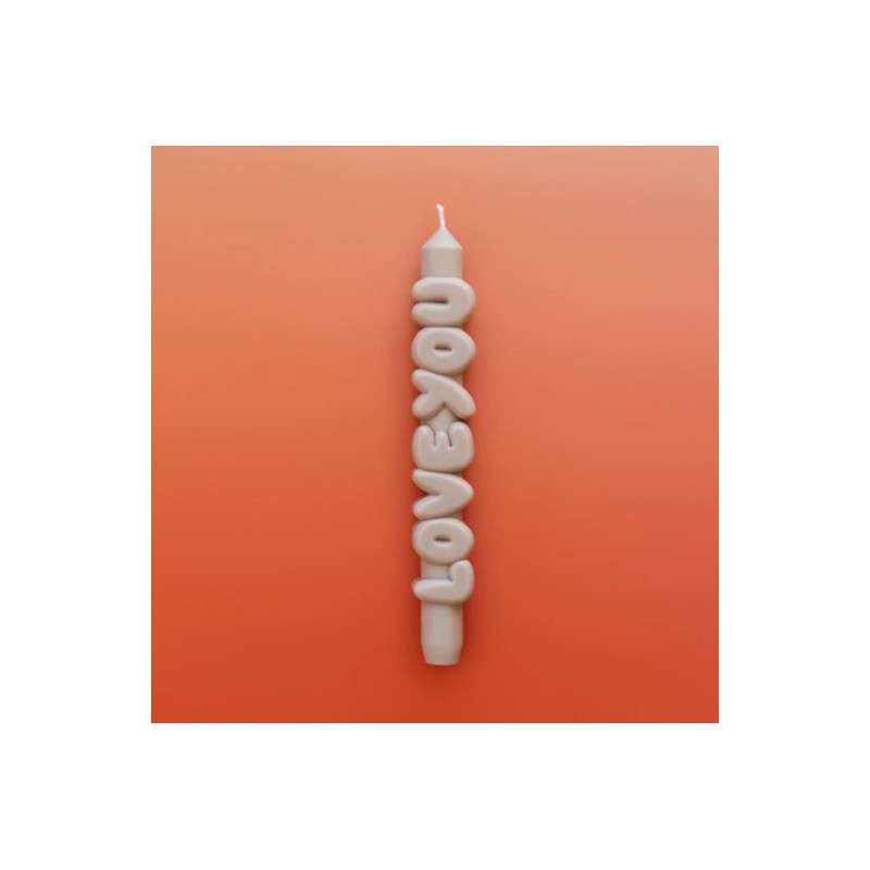 CandleHand Taper ""Love You"", Cream