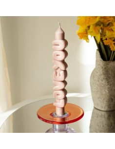 CandleHand Taper ""Love You"", Cream
