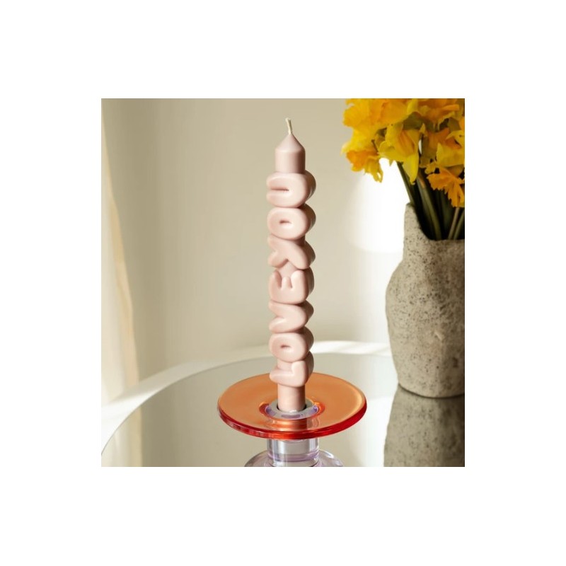 CandleHand Taper ""Love You"", Cream