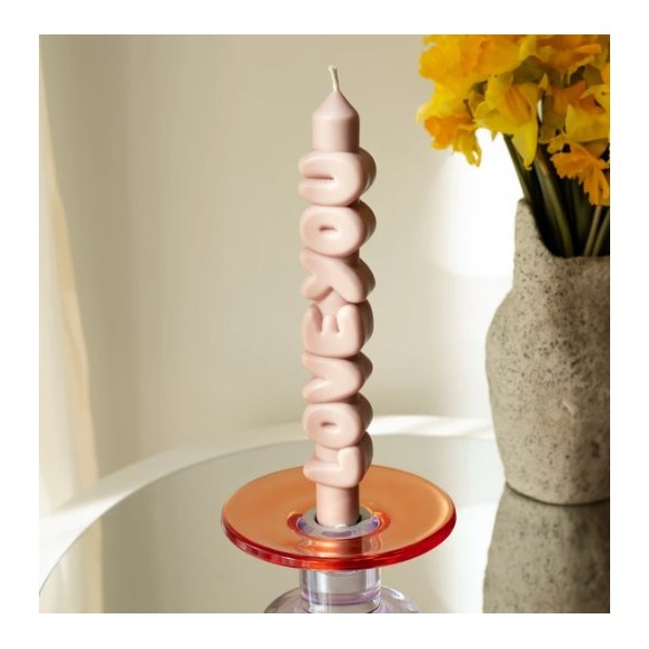 CandleHand Taper ""Love You"", Cream