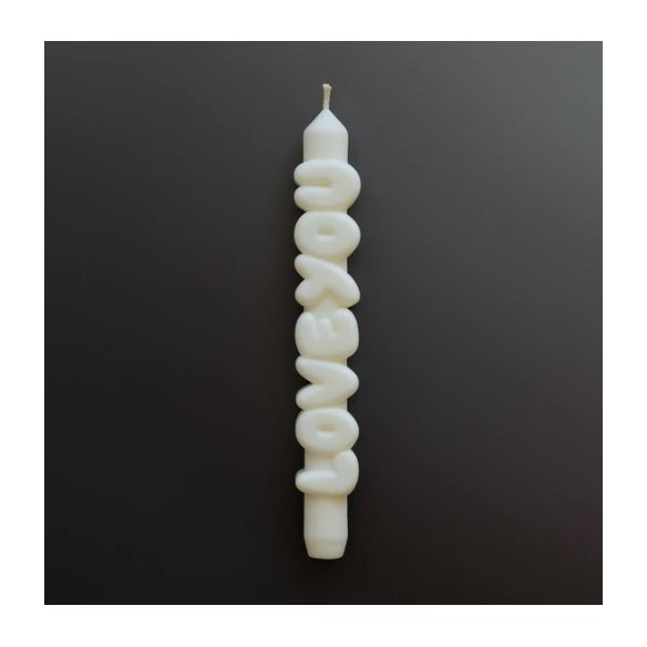 CandleHand Taper ""Love You"", White