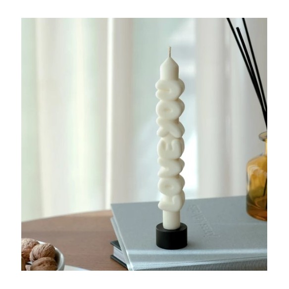 CandleHand Taper ""Love You"", White