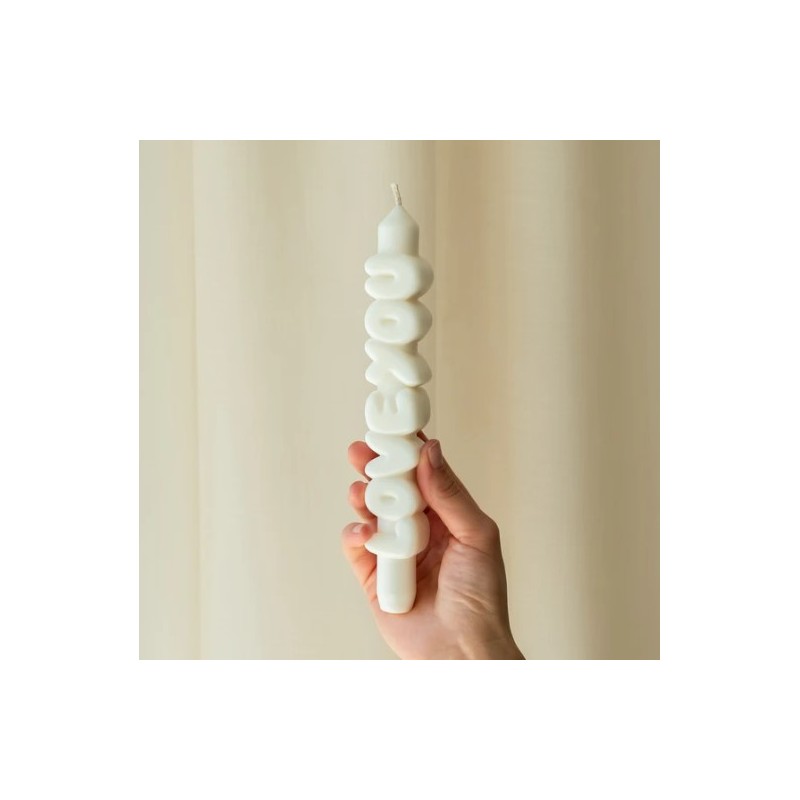CandleHand Taper ""Love You"", White