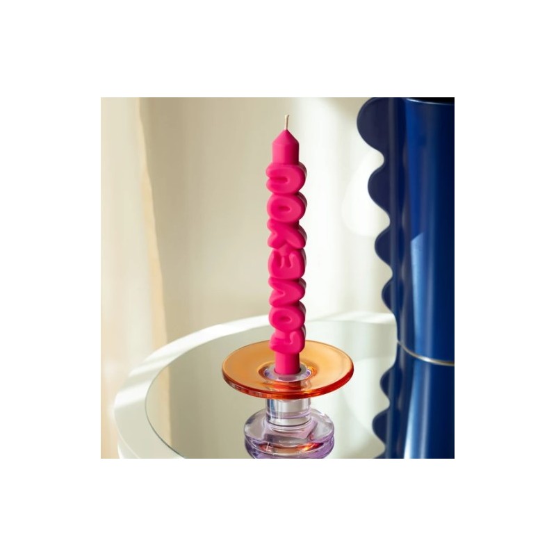 CandleHand Taper ""Love You"", Pink