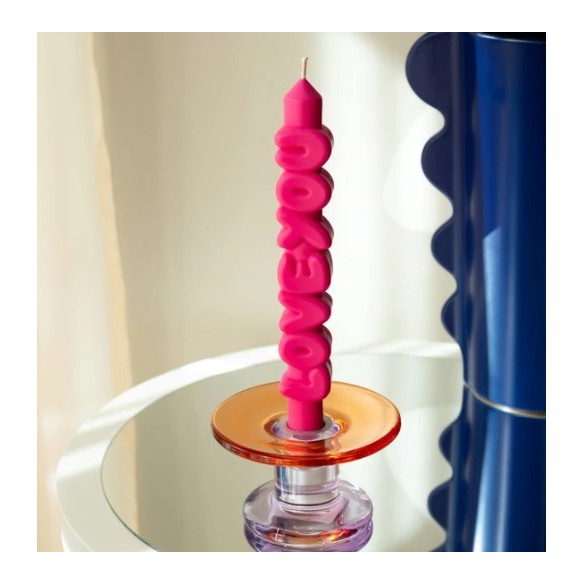 CandleHand Taper ""Love You"", Pink