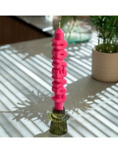 CandleHand Taper ""Love You"", Pink