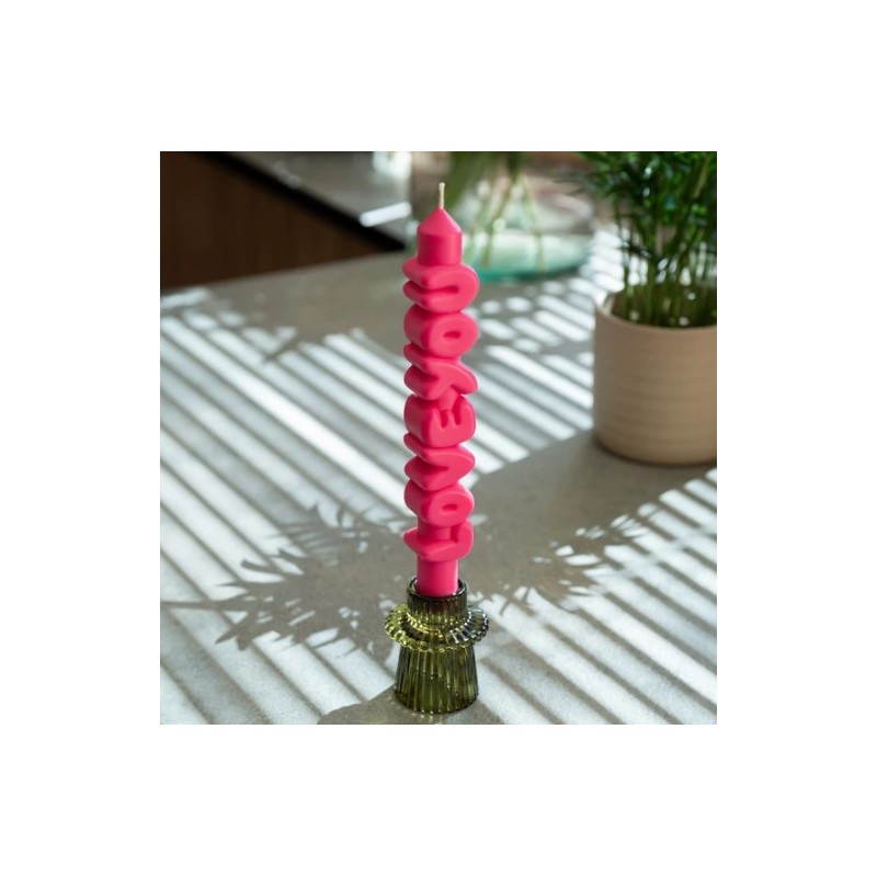 CandleHand Taper ""Love You"", Pink